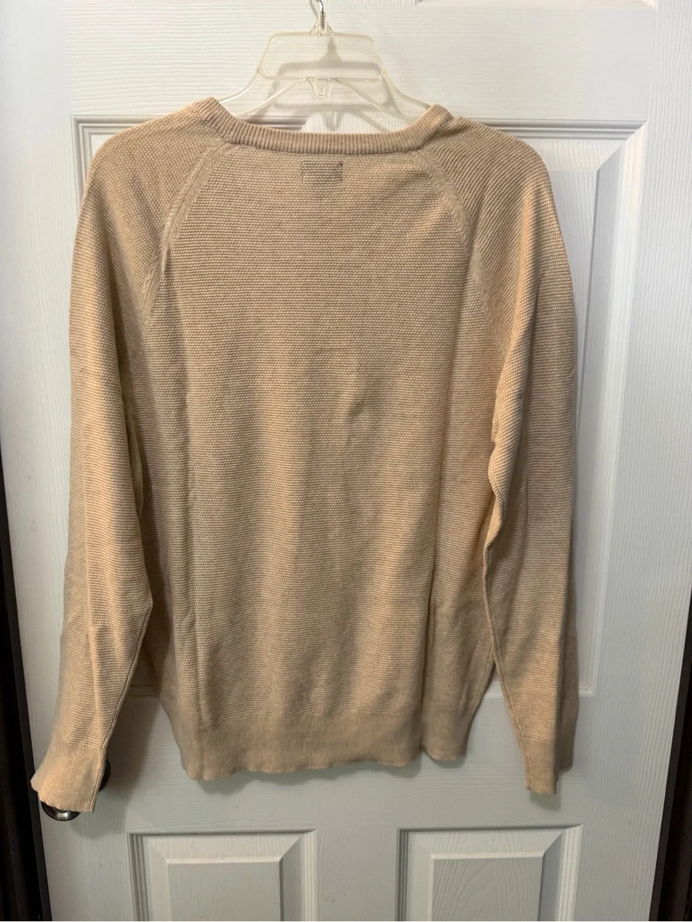 NWT J. Crew Men’s Crewneck Beige Cotton Subtle Waffle Knit Sweater Sz M